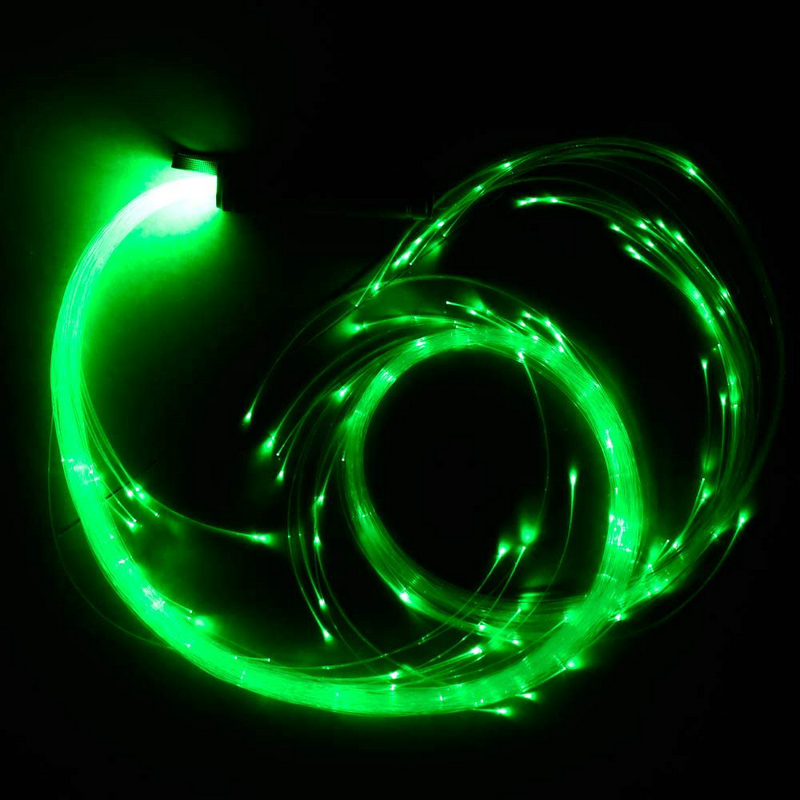 Super bright LED optic Fiber Whips Rechargeable Fiber optical Pixel Light-up Whip Light Flow Toy Rave Dance Party Lighting show: Green