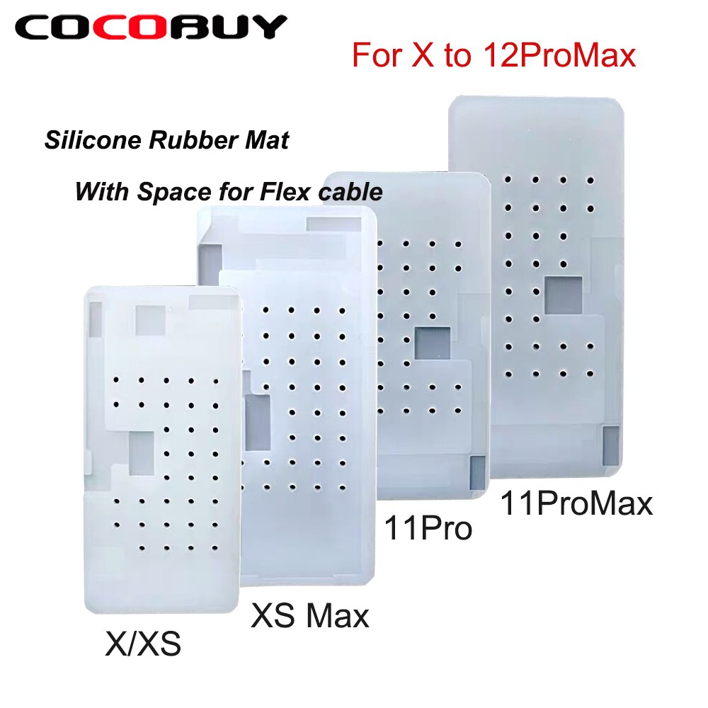 LCD Screen Separating non-slip Silicone Mat For X XS XSMax 11 12 pro MAX With Space For Flex Cable For Heating Station Separator