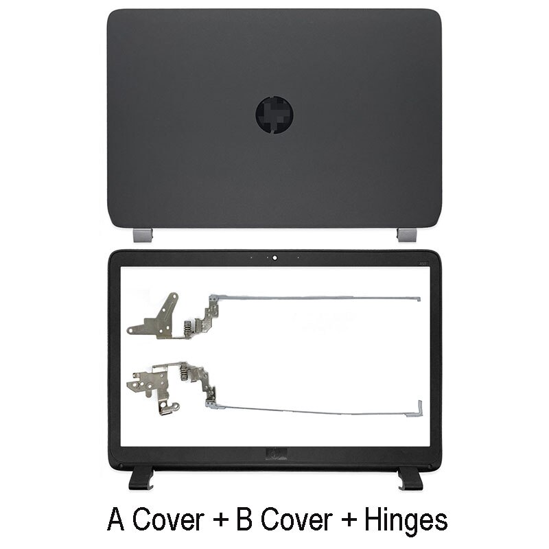 Laptop Lcd Back Cover Voor Hp Probook 450 G2 455 G2 Voorkant Scharnieren Palmrest Bottom Case C D AP15A000100 768123-001 Zwart: AB Hinges