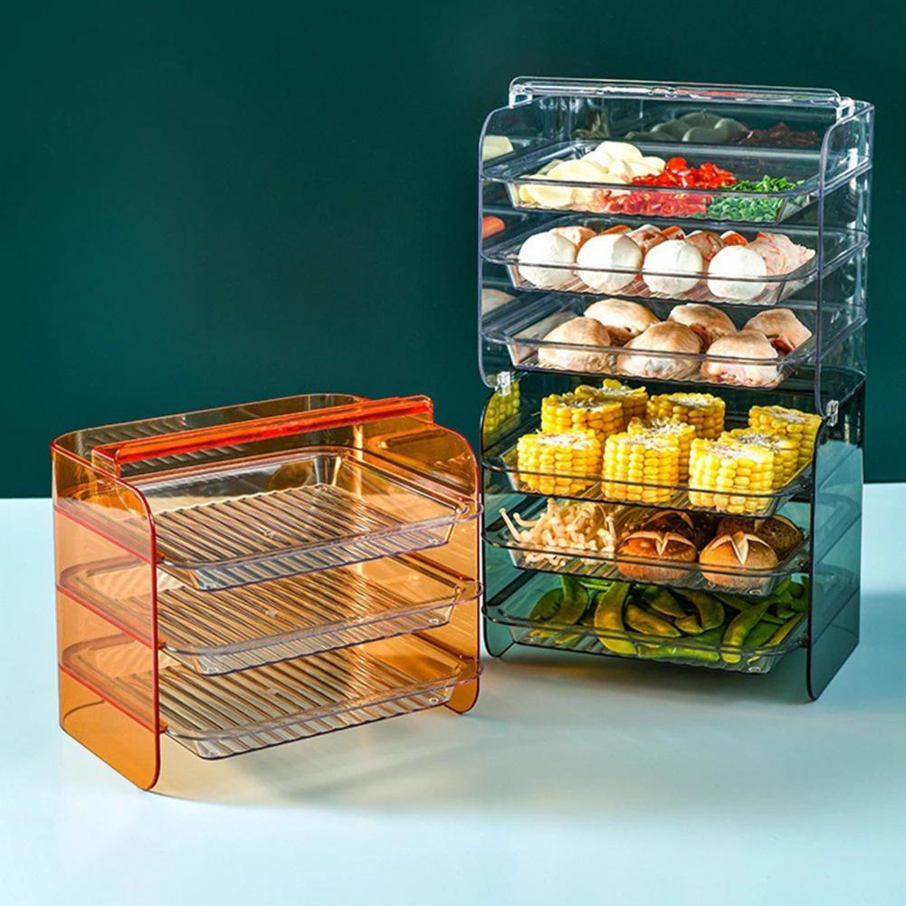 Kitchen Preparation Plate Organizer 3-Layers Cooking Dishes Tray Multi-functional Wall Mount Racks Kitchen Supplies Storage Set