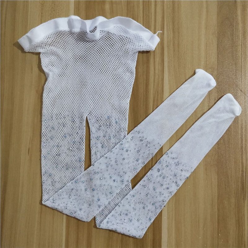 Barn baby jenter strømpebukser rhinestone fiskenett strømpebukser barn netting strømpebukser hul ut jente strømpebukser: Hvit