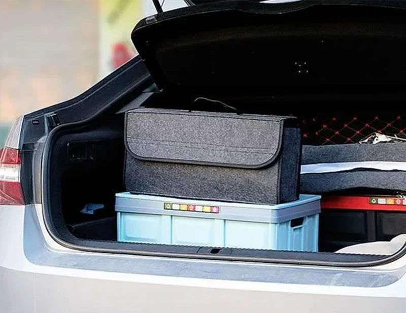 Organisateur de rangement pliable pour coffre de voiture, rangement intérieur automobile, sacs de conteneur de rangement, boîte de rangement Portable en tissu feutré