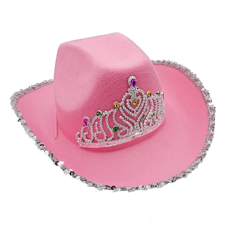 Westerse Stijl Tiara Roze Cowgirl Hoed Voor Vrouwe Grandado