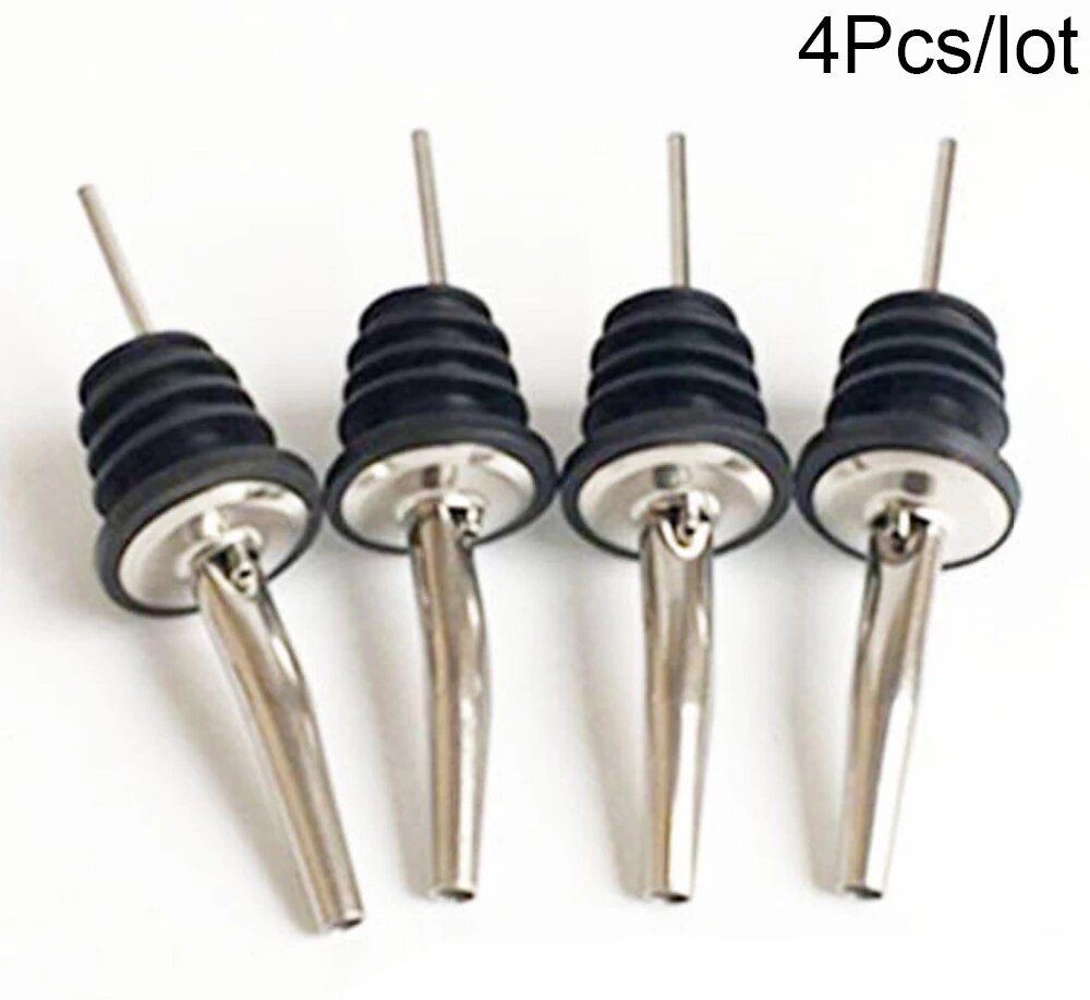 Outil de Bar pour Cocktail en acier inoxydable, filtre, bec verseur, cuillère à mélanger, couteau à chaîne, pinces à glace, tasse à mesurer, Shaker à Cocktail: 4Pcs Pourers