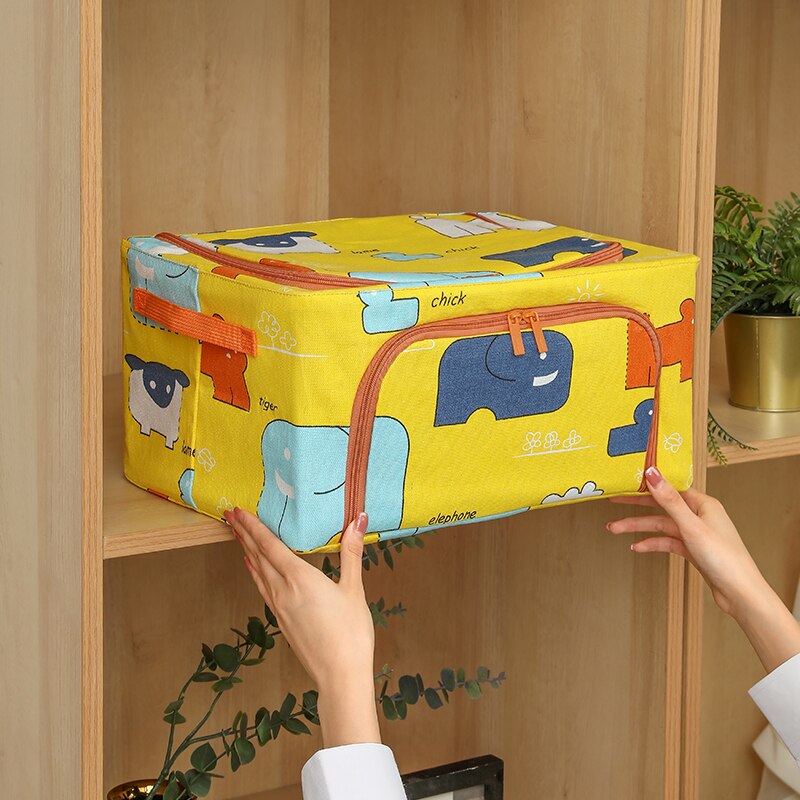 Cute Fabric Storage Box Foldable Clothes Bag Laundry Blanket Pillow Toy Storage Cabinet Pet House Toolbox Car Trunk Organizer