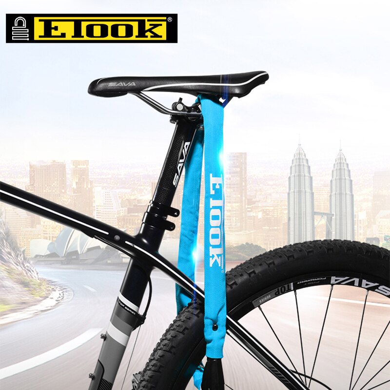 ETOOK 4 couleurs antivol vélo chaîne serrure vtt montagne vélo route clé serrure 1000mm acier Anti-perçage cyclisme accessoires