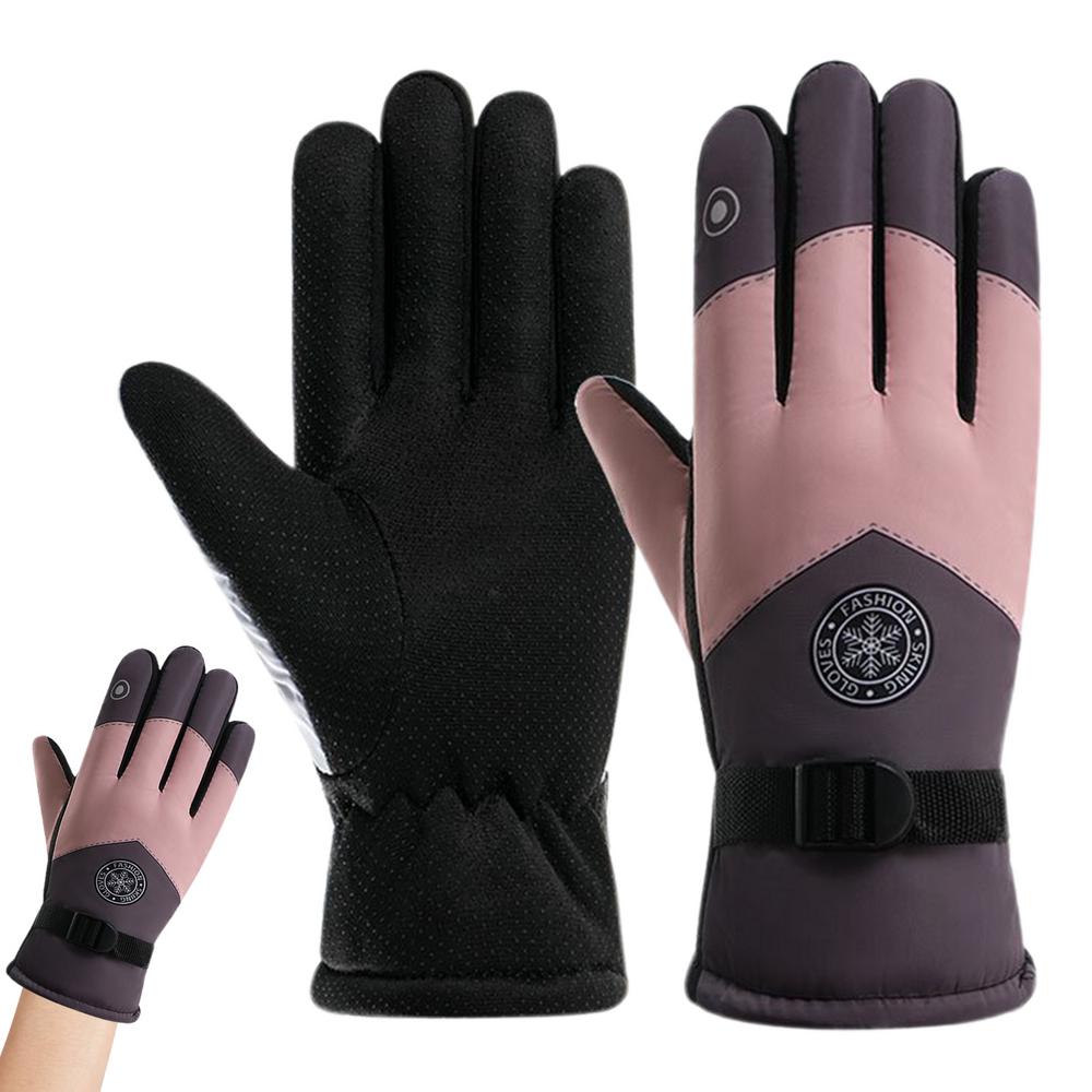 Gants de neige à écran tactile multifonctions pour femmes, coupe-vent, chauds, ski, cyclisme, hiver: Violet