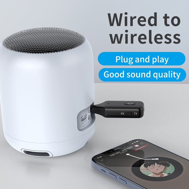 Bluetooth 5.0 audio lähetin vastaanotin 3.5mm aux liitin usb dongle stereo musiikki langaton sovitin mikrofoni televisioon pc autosarja kuulokkeet