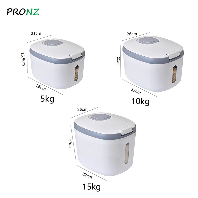 5KG/10KG/15KG Kitchen Container Bucket Insect-Proof Moisture-Proof Rice Box Grain Sealed Jar Storage Pet Dog Food Store Box