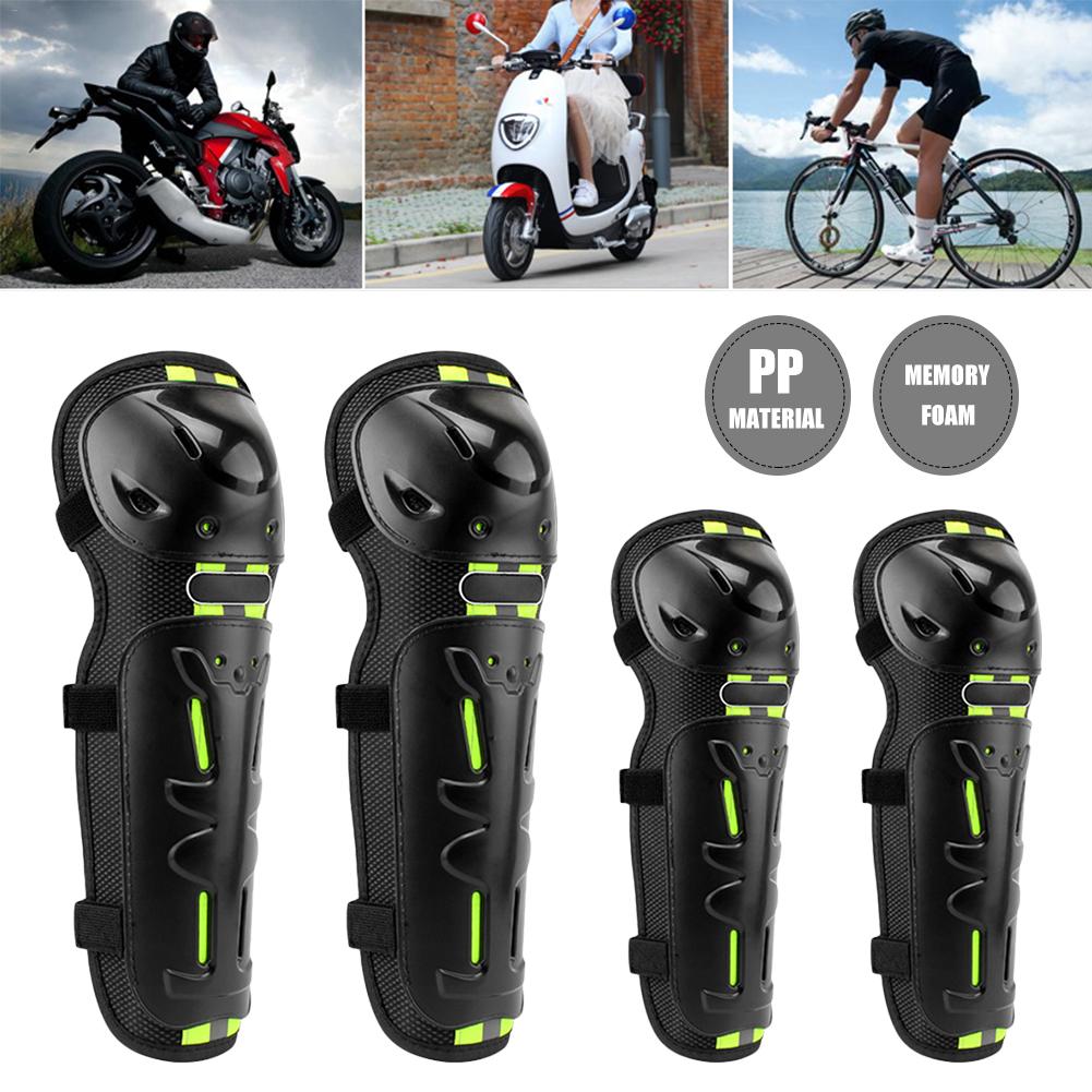4 stk motorsykkel knebeskyttere albue leggings terrengkjøretøy kjørebeskyttelsesutstyr vindtett bruddbestandig beskyttelsesutstyr
