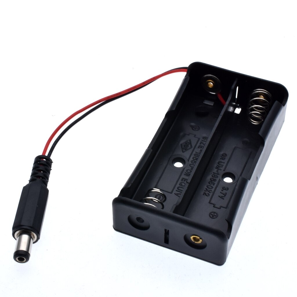 10pcs 2x 18650 battery holder 7.4V 18650 Battery Storage Box with DC Plug 5.5*2.1mm