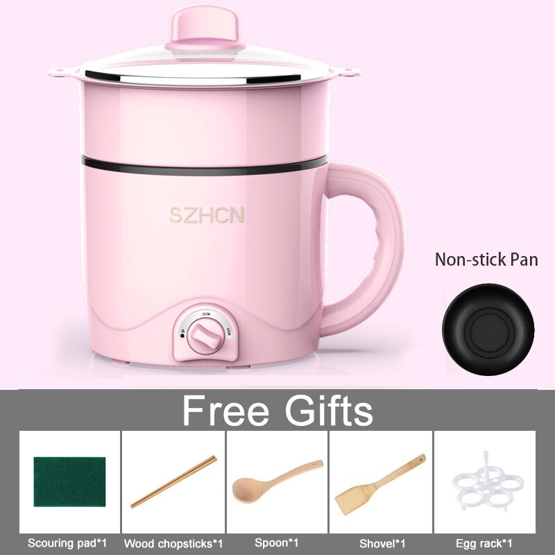 220V Mini Multifunction Electric Cooking Machine Household Single/Double Layer Pot Multi Electric Rice Cooker Non-stick CF42: As shown7