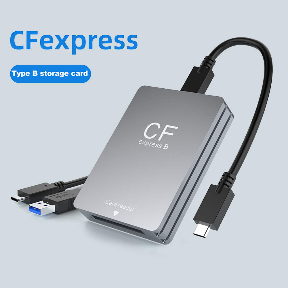2-in-1 CFexpress Type A & SD-kaartlezer Geheugenkaartlezer Ondersteuning voor Android/Windows/Bos Draagbare CF Express-lezer voor SLR: Black