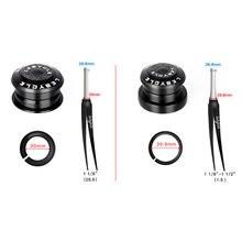 1pcs Bicycle Headset 44mm Straight Tube Frame To Tapered Tube Fork 1.5 Adapter Aluminum Black Double Bearing Structure Part