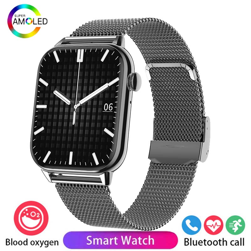Smartwatch étanche pour hommes et femmes, appel Bluetooth, NDavid, IP67, fréquence cardiaque, oxygène sanguin, montre de sport, Android, IOS, , 2024: GRIS