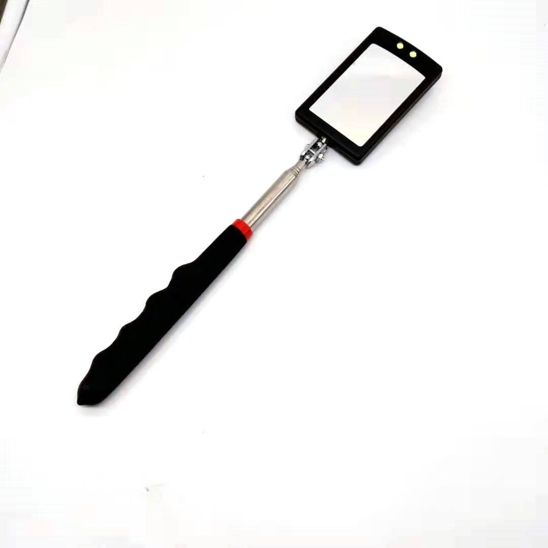 Extendable Inspection Mirror for Automobile LED Lamp Endoscope Automobile Chassis Angle Diagram Inspection Tool for Expansion: Square with light