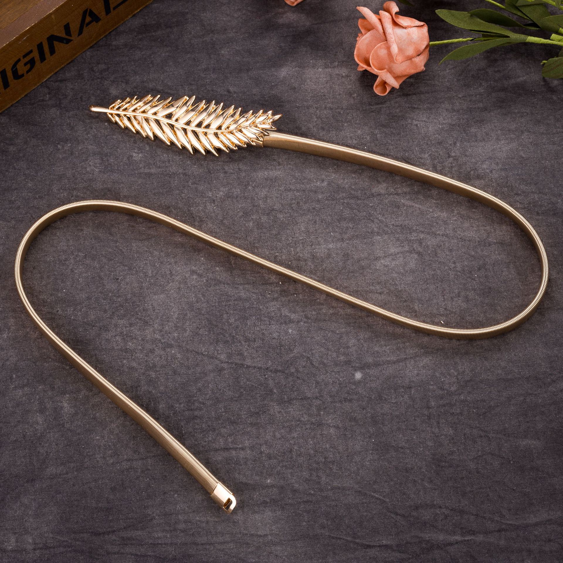 Blätter Metall Gürtel für Frauen Dünne Gold Silber Gürtel Weiblichen Damen Gürtel Kette Taille Band Schnalle Gürtel Cummerbunds: 4