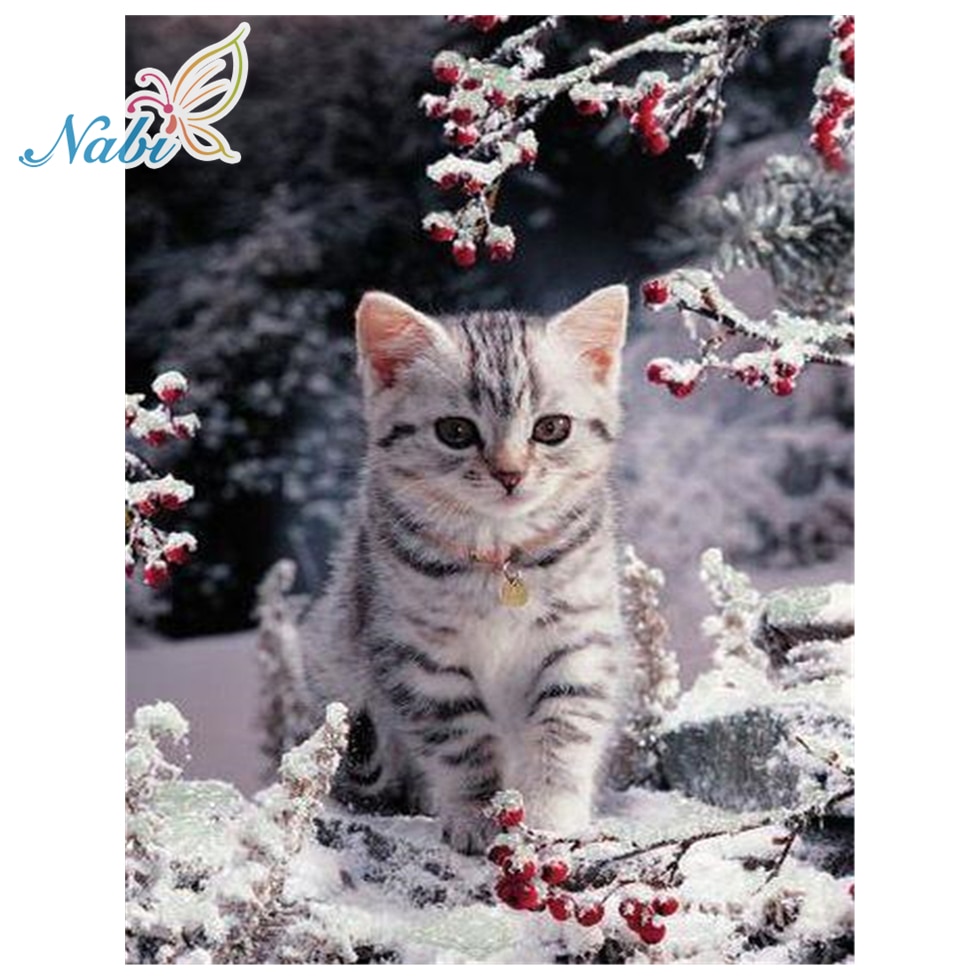 5d diy diamond painting full square Diamond embroidery animals cat - diamond mosaic daimond painting 468DD