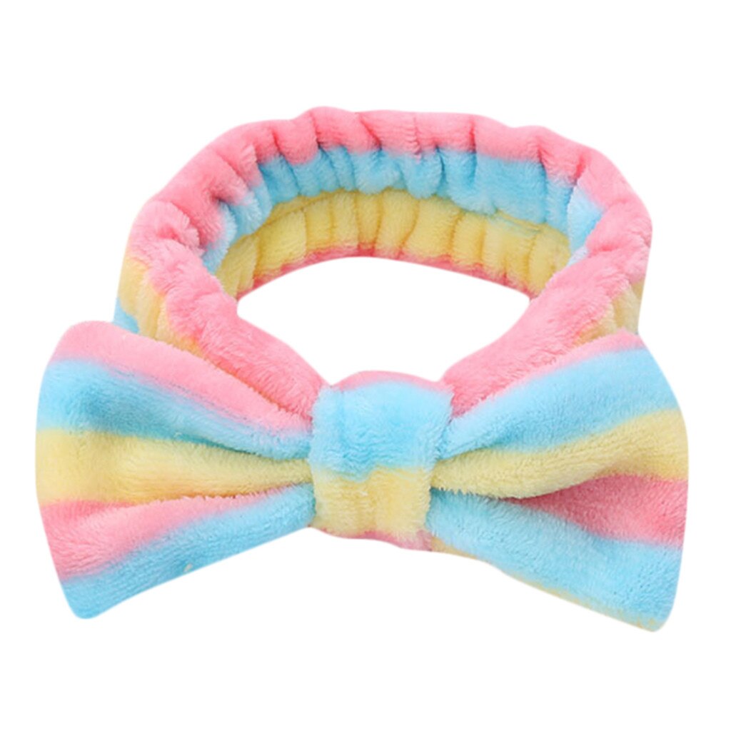 Bandeau élastique avec nœud papillon pour femmes, accessoires pour cheveux, maquillage, mignon, torsadé: J