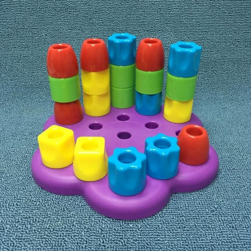 Giocattoli educativi per bambini arcobaleno manica 1-2-3 anni di età del bambino Jenga mucchio per bambini a mano bilanciamento del gioco