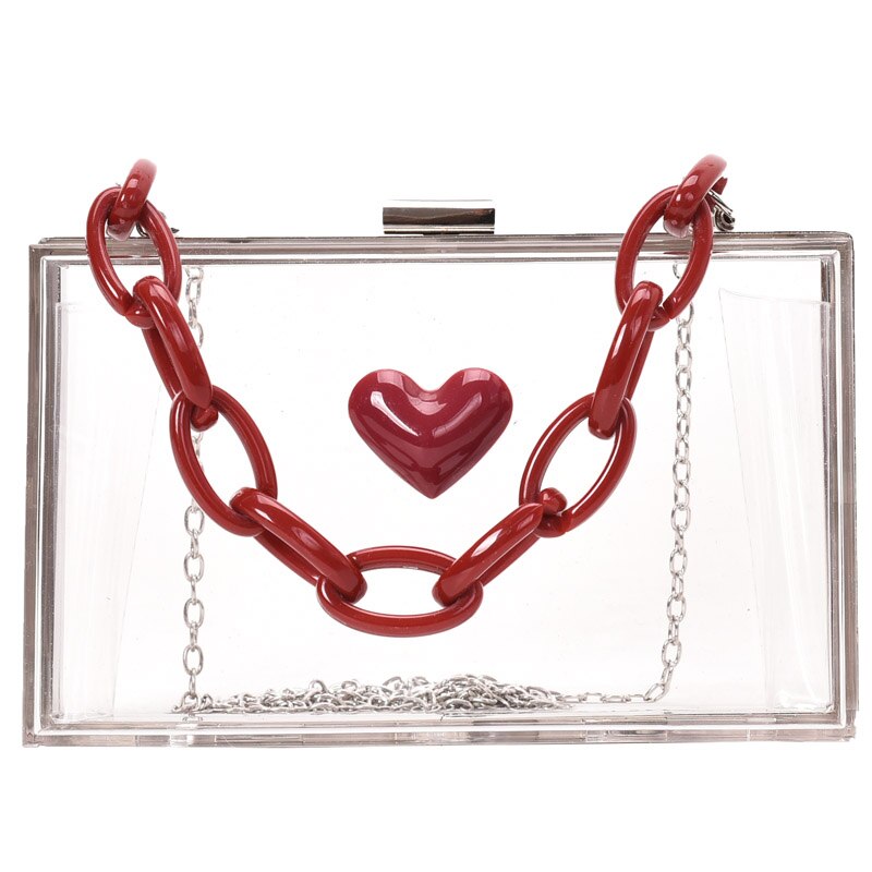 Transparente Kasten Platz crossbody-tasche Neue frauen Handtasche Kette Tote Schulter Bote Tasche