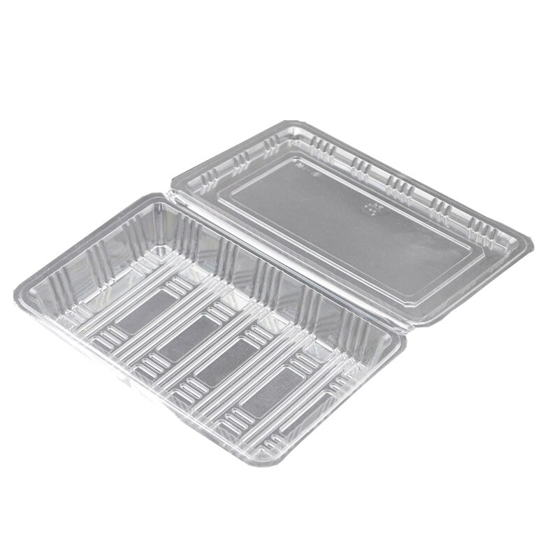 100Pack Disposable Clear Plastic Containers Transparent Box for Dessert Fruit Cake Salad Sandwiches Take Out Box