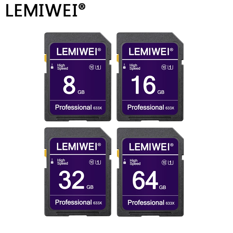 Hukommelseskort 64gb 32gb højhastighedskamera flashkort 16gb 8gb uhs-i klasse 10 lemiwei kamera lagerkort