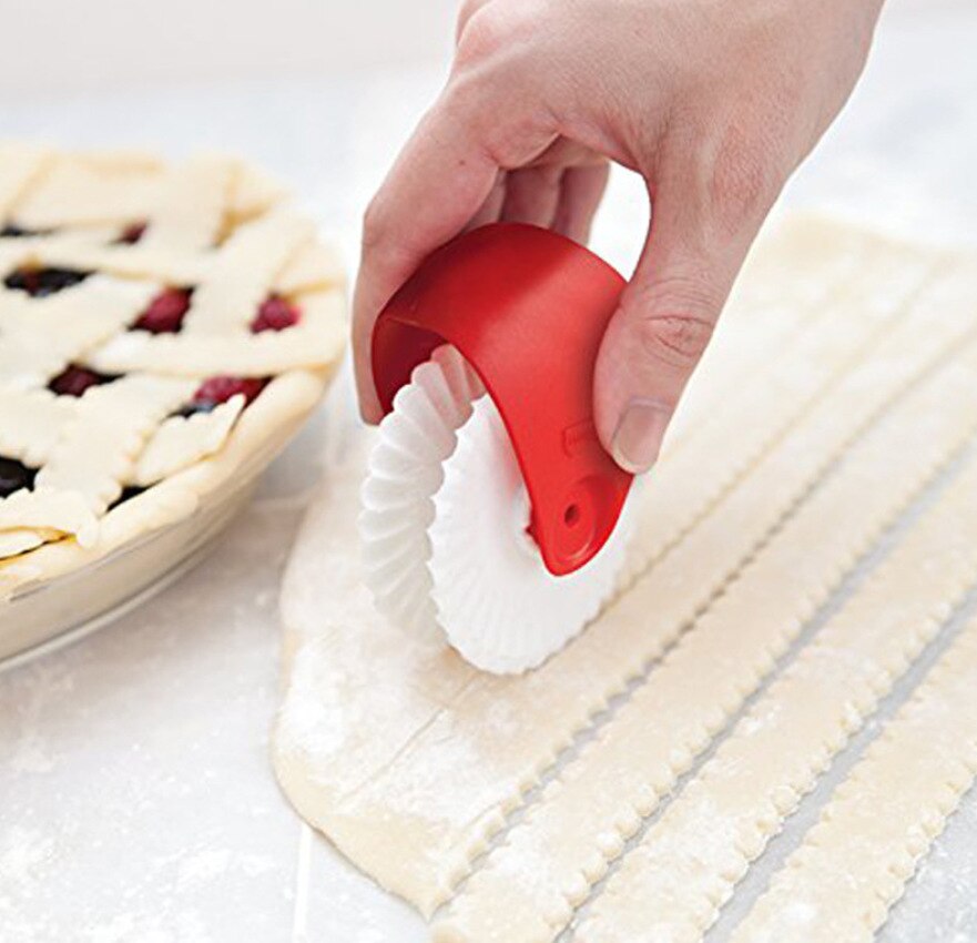 2Pcs/set Kitchen Pizza Pastry Lattice Cutter Pastry Pie Decor Cutter Plastic Wheel Roller for Crust Baking Cutter Tool