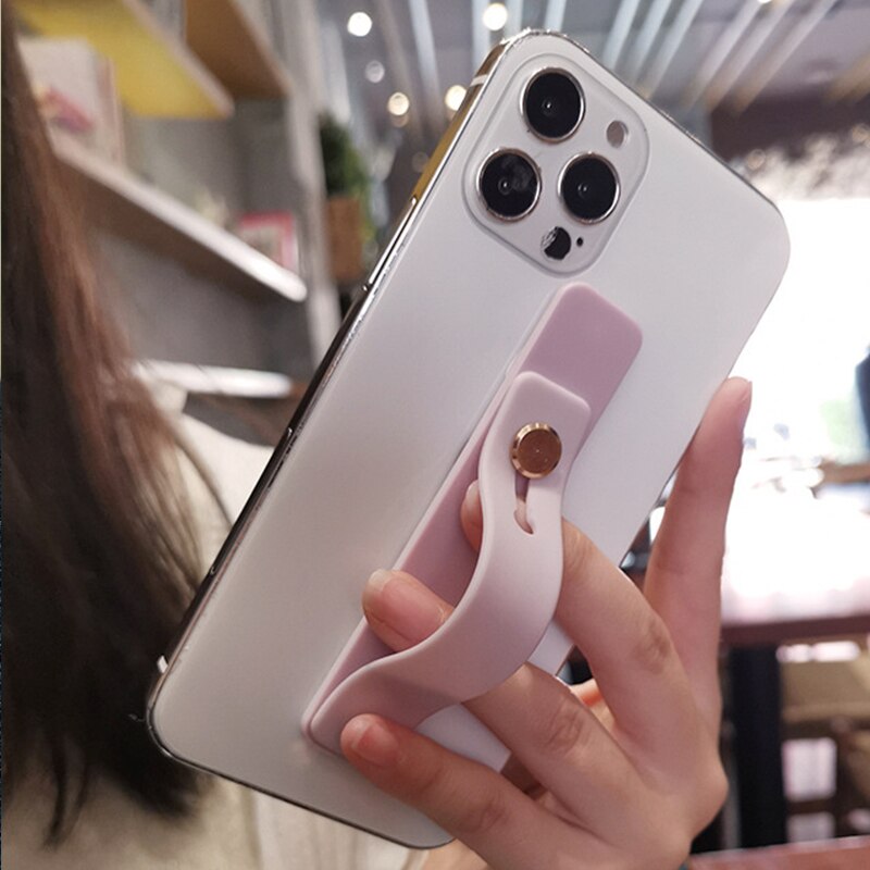 Uniwersalny uchwyt na nadgarstek uchwyt na telefon komórkowy dla iPhone uchwyt na palec stojak na telefon samsung Push Pull back sticked uchwyt gniazda