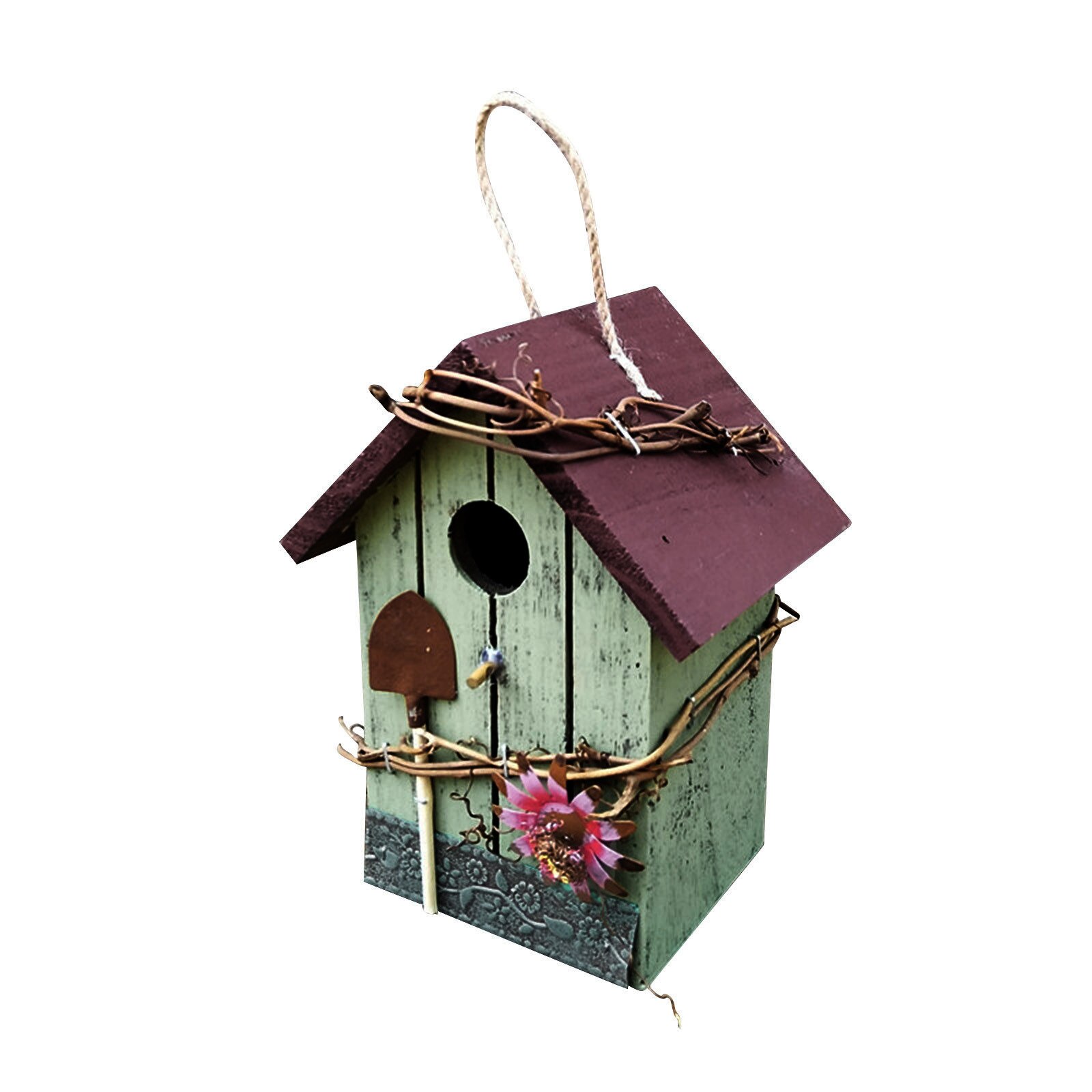 Grand nid Dox maison d'oiseau, boîte en bois faite à la main, Cage d'extérieur, maison d'oiseaux, décoration de jardin suspendue: D