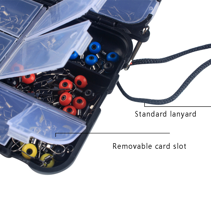177Pcs/box Fishing Accessories Kit Including Jig Hooks fishing Sinker weights fishing Swivels Snaps with fishing tackle boxes