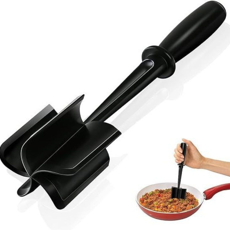 Meat Chopper Heat Resistant Ground Beef Masher Non-Stick Meat Shredder Potato Tomato Turkey Hamburger Mix Smasher Kitchen Gadget: Light Grey