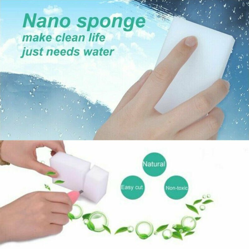 Melanina Spugne 10x6x2 centimetri di Magia Cucina Piatto di Pulizia Compressa Nano della Spugna gomma Melam Prodotti e attrezzature per pulizia casa Purga pad