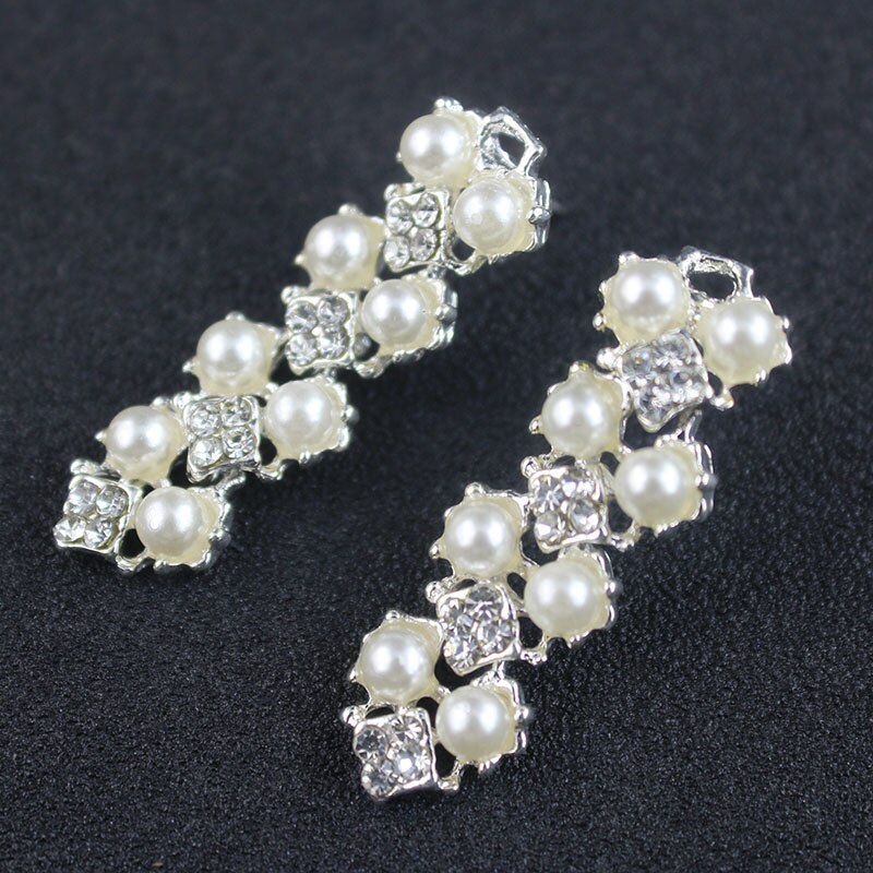 Jiayijiaduo conjunto de jóias simples moda imitação pérola cor prata colar pulseira brinco para acessórios de casamento feminino
