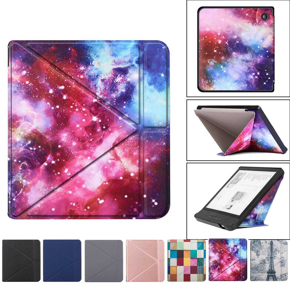 Case Cover Voor Alle Kobo Libra H2O 7 Inch E-Boeken, premie Pu Lederen Multiangle Stand Shell Cover Met Auto Sleep/Wake