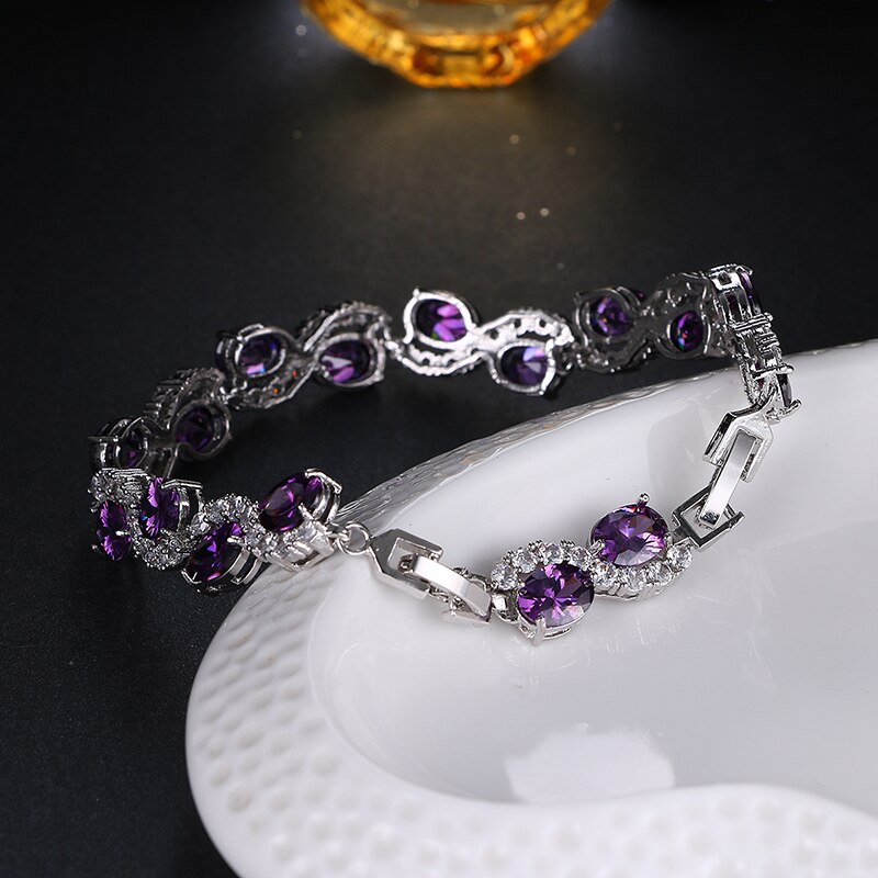 Emmaya Mode Paars Zirkoon Armbanden Mode Bruiloft Sieraden Voor Vrouwen