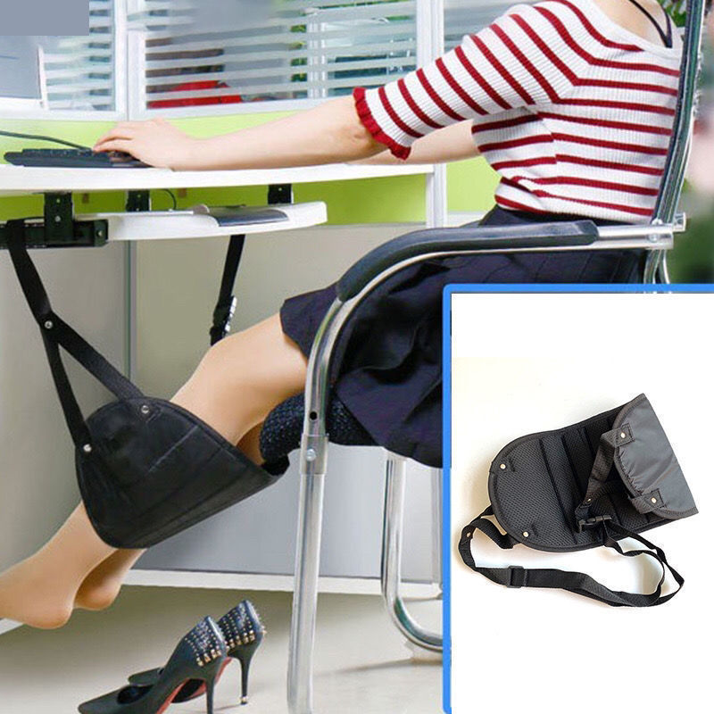 Comfort Airplane Footrest With Adjustable Strap Portable Hammock Chair Under Desk Leg Rest Travel Accessories