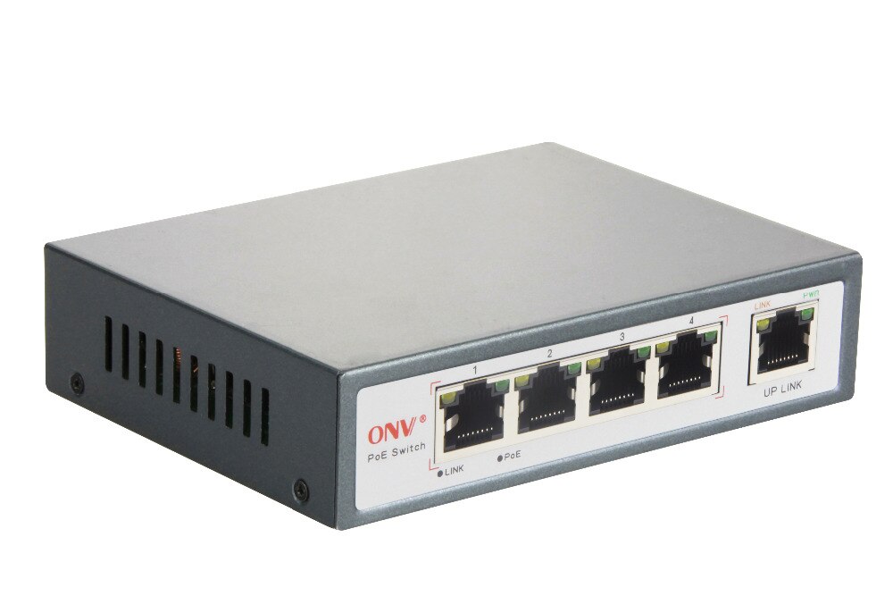 5 Port Switch, 4 Port AT PoE Ports and One Ethernet Uplink 1.6Gbps IEEE802.3at(30W)