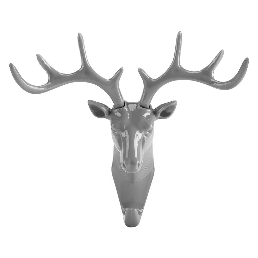 Deer Head Wall Key Holder Hook Wall Decoration Key Holder Belt Coat Bag Hanger Adhesive Wall Hook For Hanging Door Hook: Gray