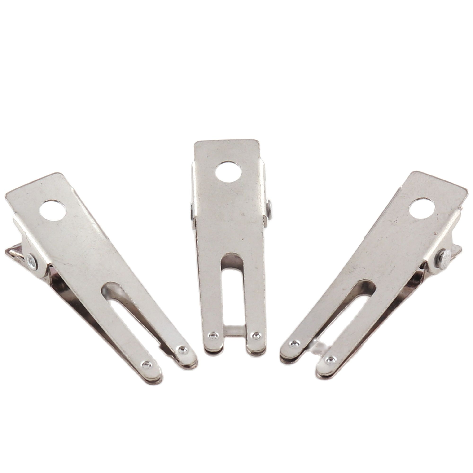 Pinzas de metal plateadas de doble punta, pinzas para el pelo de cocodrilo, pinzas para el pelo, broche trasero, accesorios para el cabello, broche, Acce