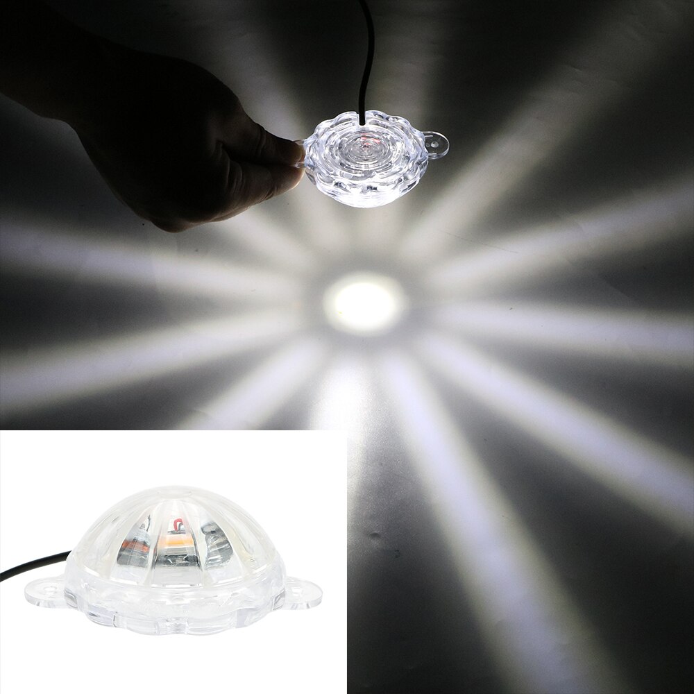 Flash stroboscopique LED pour motos, lumière d&#39;ambiance, éclairage pour châssis, DC 12V: white light