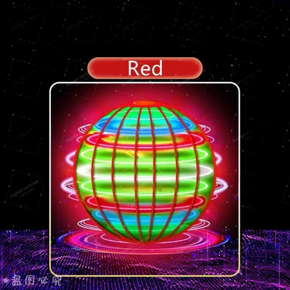 Flying Rotating Ball Dart Toy Luminous Magic Toy Ball Children's Handheld Control Color LED 360 ° Rotating Suspended Ball: Red
