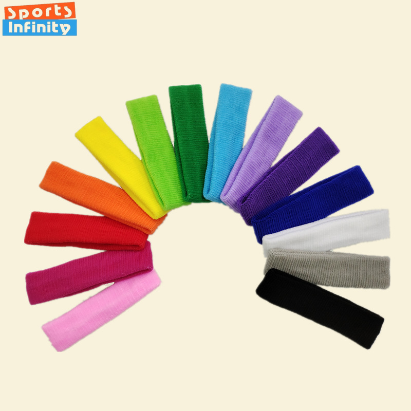 1pc unisexe sport bandeau Anti-transpiration bandeau Fitness Yoga bandeau bandes de sueur enfants cheveux bandeau cerceau Tennis bandeau