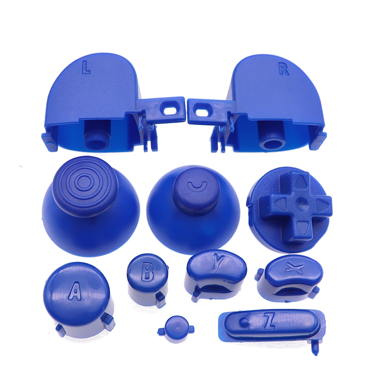 1 Juego de teclas de botón con tapa analógica de 21 colores, botones Y X A B Z para controlador Nintend Gamecube, controlador de Joystick: Azul cielo