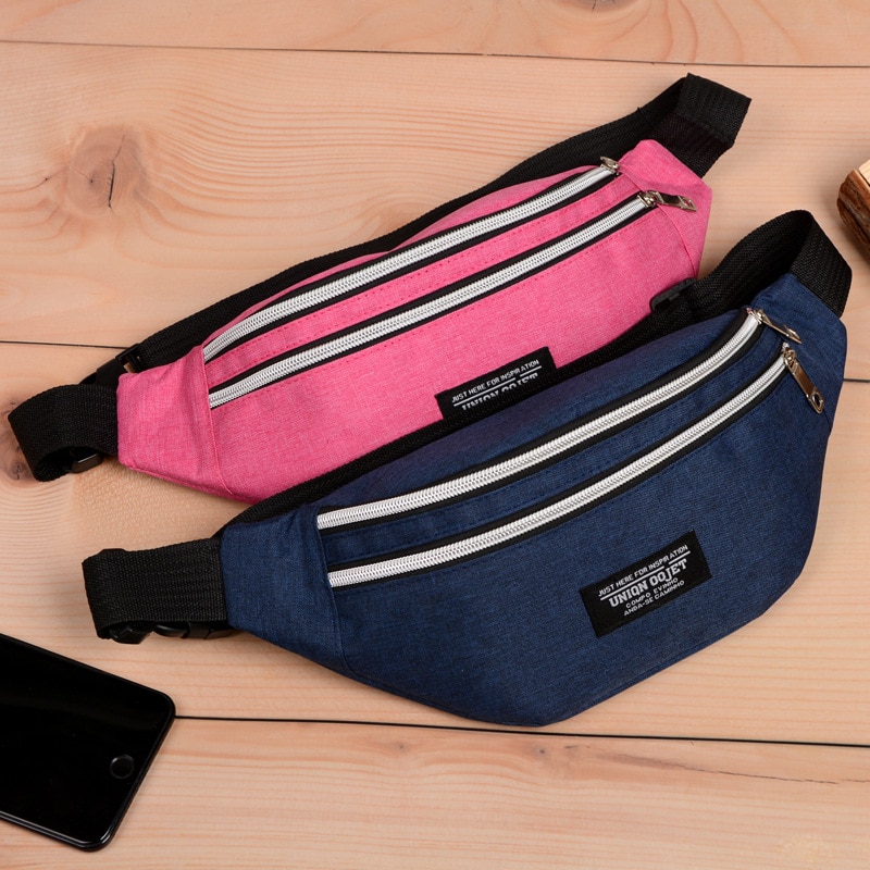 Ainvoev Women Men Waist Bag Colorful Unisex Waistbag Belt Bag Mobile Phone Zipper Pouch Packs Belt