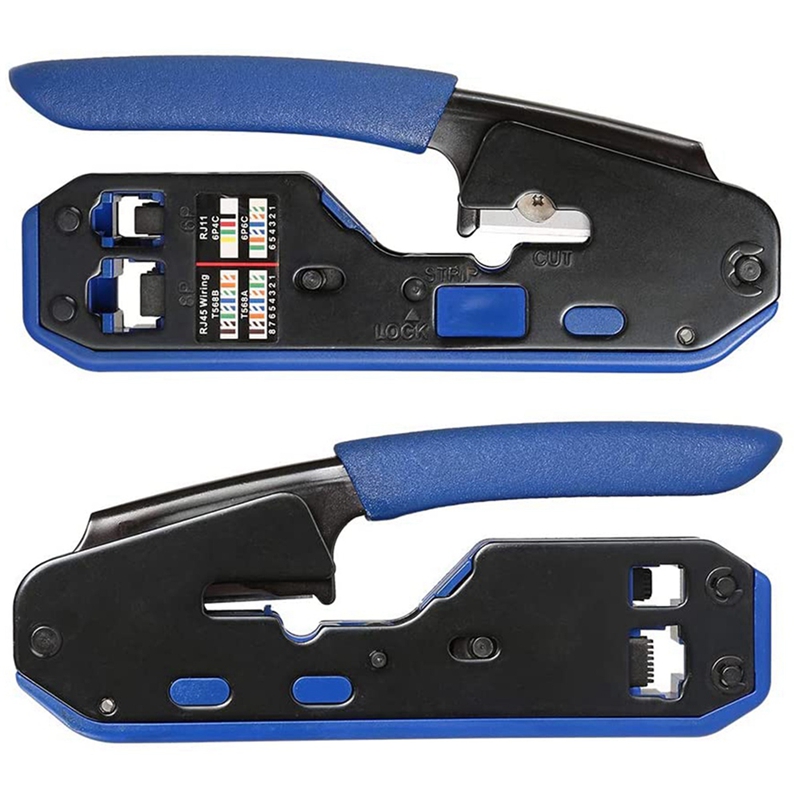 Network Cable Tester RJ45 Crimp Tool Kit CAT5 CAT5E CAT6 Crimping Tool Kit, 50PCS RJ45 CAT6 Connector Plug