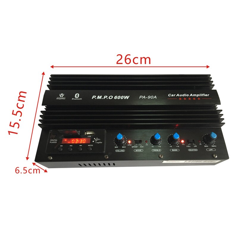 600W 12V 220V 2-Channel Bluetooth Car Amplifier Dual-use High-Power Auto Amplifiers With Remote Control