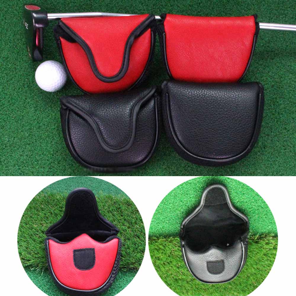 Golf Pusher Sleeve PU Leather Golf Putter Cover Universal Semi-circular Easy Clean Practical Lightweight Protection Waterproof