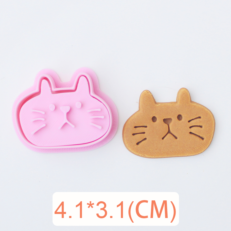 DIY Taart Decoreren Gereedschappen Leuke Kat Liefde Biscuit Mold Cookie Cutters Bakken Tool 3D Cartoon Plastic Bakvorm Cookie Tools: Army Green
