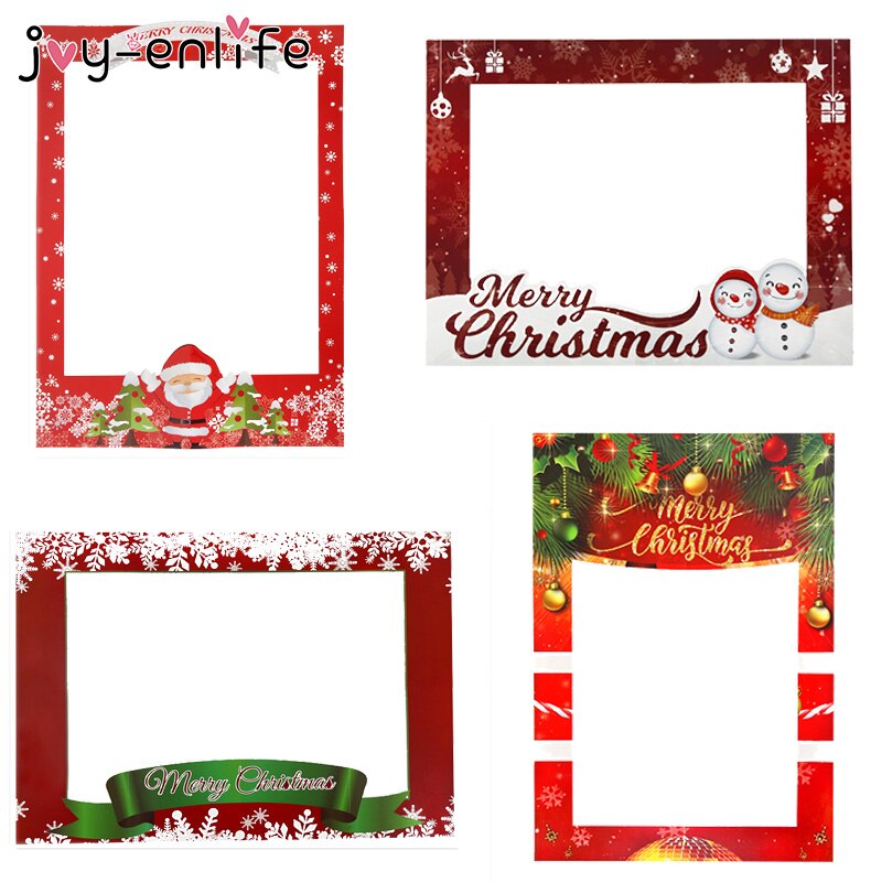 Christmas Decoation for Home Photo Booth Props Paper Photo Frame Year Eve Photo Props Party Merry Christmas Decoration
